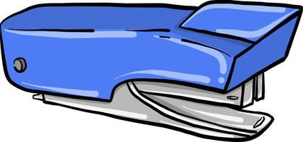 metallo blu cucitrice, illustrazione, vettore su bianca sfondo