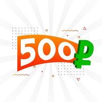 500 rublo simbolo grassetto testo vettore Immagine. 500 russo rublo moneta cartello vettore illustrazione
