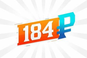 184 rublo simbolo grassetto testo vettore Immagine. 184 russo rublo moneta cartello vettore illustrazione