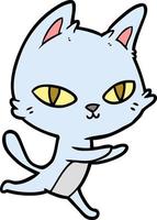 cartone animato fissando gatto vettore