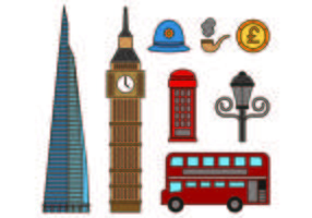 Set di icone di Londra vettore