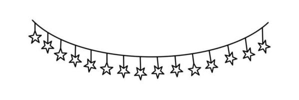 ghirlanda con stelle per carnevale o celebrazione. arredamento ghirlande isolato su bianca sfondo. vettore illustrazione