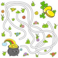divertente labirinto per bambini. puzzle per bambini. cartone animato carattere. labirinto enigma. trova il giusto sentiero. vettore illustrazione.