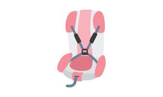 sicurezza bambino auto posto a sedere clipart. semplice carino bambino auto posto a sedere con cinghia piatto vettore illustrazione. rosso sicurezza posto a sedere per bambino nel auto cartone animato mano disegnato scarabocchio. bambini, figli, bambino doccia, asilo concetto