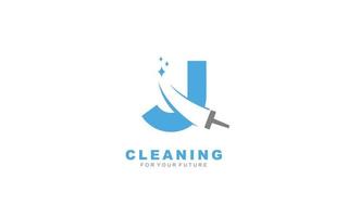 j logo pulizia Servizi per il branding azienda. lavori di casa modello vettore illustrazione per il tuo marca.