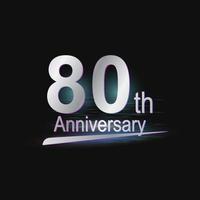 argento 80 ore anno anniversario celebrazione moderno logo vettore