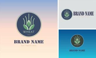 Grano naturale logo modello design per marca o azienda e altro vettore