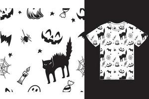 Helloween modello illustrazione con t camicia design premio vettore