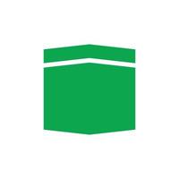 eps10 verde vettore kaaba nel mecca o hajj icona isolato su bianca sfondo. viaggio e destinazione Kabah simbolo nel un' semplice piatto di moda moderno stile per il tuo sito web disegno, logo, e mobile App