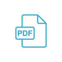 eps10 blu vettore PDF documento Scarica linea arte icona isolato su bianca sfondo. PDF formato file schema simbolo nel un' semplice piatto di moda moderno stile per il tuo sito web disegno, logo, e mobile App