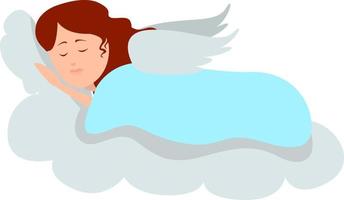 addormentato angelo, illustrazione, vettore su bianca sfondo