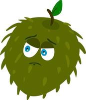 triste soursop, illustrazione, vettore su bianca sfondo.