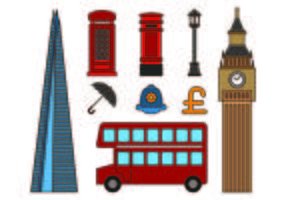 Set di icone di Londra vettore