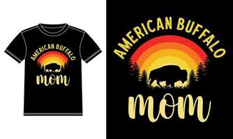americano bufalo mamma Vintage ▾ maglietta design vettore