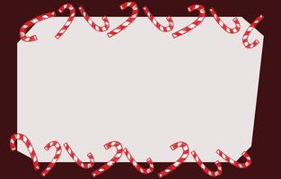 Natale e contento nuovo anno vuoto carta sfondo o saluto carta, decorato con caramella canna , vettore illustrazione sfondo.