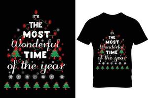 Natale t camicia design è il maggior parte meraviglioso tempo di il anno vettore
