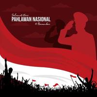 indonesiano veterani giorno 10 novembre hari pahlawan vettore