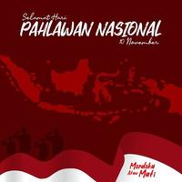 indonesiano veterani giorno 10 novembre hari pahlawan vettore