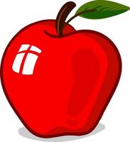 rosso mela, illustrazione, vettore su bianca sfondo