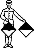 bandiera segnale per il lettera g, e il numero 7, Vintage ▾ illustrazione vettore