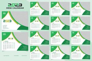 nuovo anno 2023 semplice e creativo scrivania calendario modello design vettore