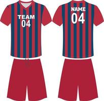 maglietta sport design modello, calcio maglia modello per calcio club. uniforme davanti e indietro Visualizza. calcio kit nazionale squadra camicia finto su. vettore illustrazione.