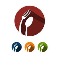 cucchiaio e forchetta astratto logo vettore grafico cibo icona simbolo per cucinando attività commerciale bar o ristorante