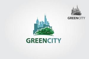 verde città proprietà vettore logo modello. è bene per simboleggiare un' proprietà o alloggiamento attività commerciale. vettore logo illustrazione.