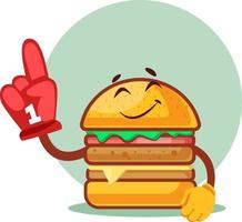 hamburger indossare applauso rosso guanto, illustrazione, vettore su bianca sfondo.