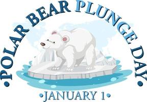 polare orso tuffo giorno gennaio icona vettore