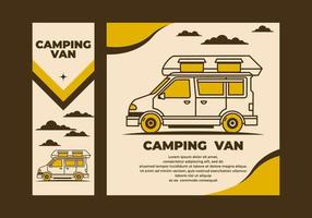 Vintage ▾ arte illustrazione di un' camper furgone auto vettore