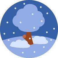 albero coperto nel neve, illustrazione, vettore, su un' bianca sfondo. vettore