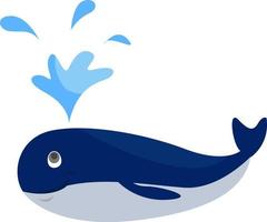 blu balena, illustrazione, vettore su bianca sfondo