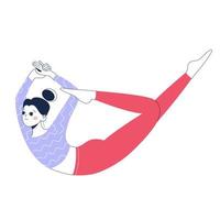 donna fare yoga posa. isolato illustrazione su bianca sfondo. concetto illustrazione per yoga, pilates e salutare stile di vita. piatto vettore schema illustrazione.