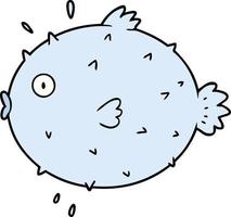 cartone animato carino Blowfish vettore