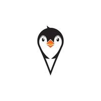 pinguino icona logo vettore design