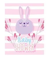 baby shower card con simpatico coniglietto vettore