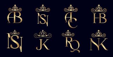 oro logo lettere lusso disegni vettore