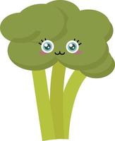 carino broccoli, illustrazione, vettore su bianca sfondo