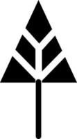 triangolo sagomato albero con cinque bianca linee, illustrazione, vettore su bianca sfondo.