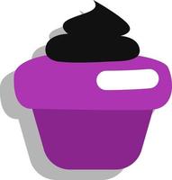 viola Halloween cupcake, illustrazione, vettore su un' bianca sfondo.