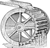 acqua ruota, Vintage ▾ illustrazione vettore