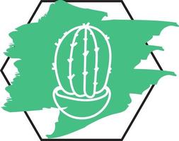 d'oro barile cactus nel un' pentola, icona illustrazione, vettore su bianca sfondo