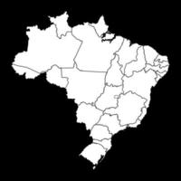 brasile carta geografica con stati. vettore illustrazione.
