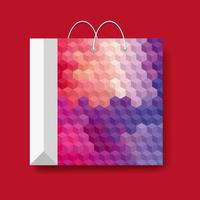 shopping carta Borsa, vettore marketing simbolo isolato su un' rosso sfondo.