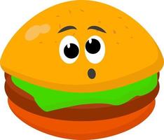divertente hamburger, illustrazione, vettore su bianca sfondo.