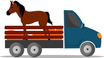 cavallo su il camion, illustrazione, vettore su bianca sfondo