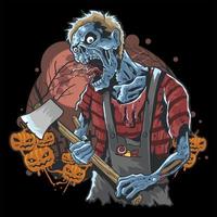 vettore illustrazione di zombie Halloween personaggio