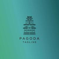 pagoda logo design icona elettore vettore