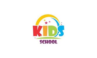 kiddie scuola elementare colorato vettore logo design illustrazione